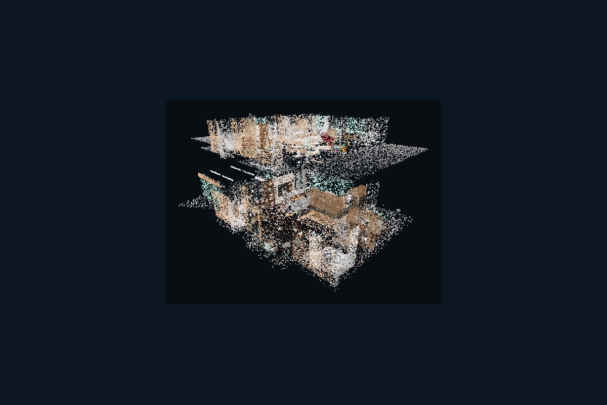 Colored 3D point cloud of the same house